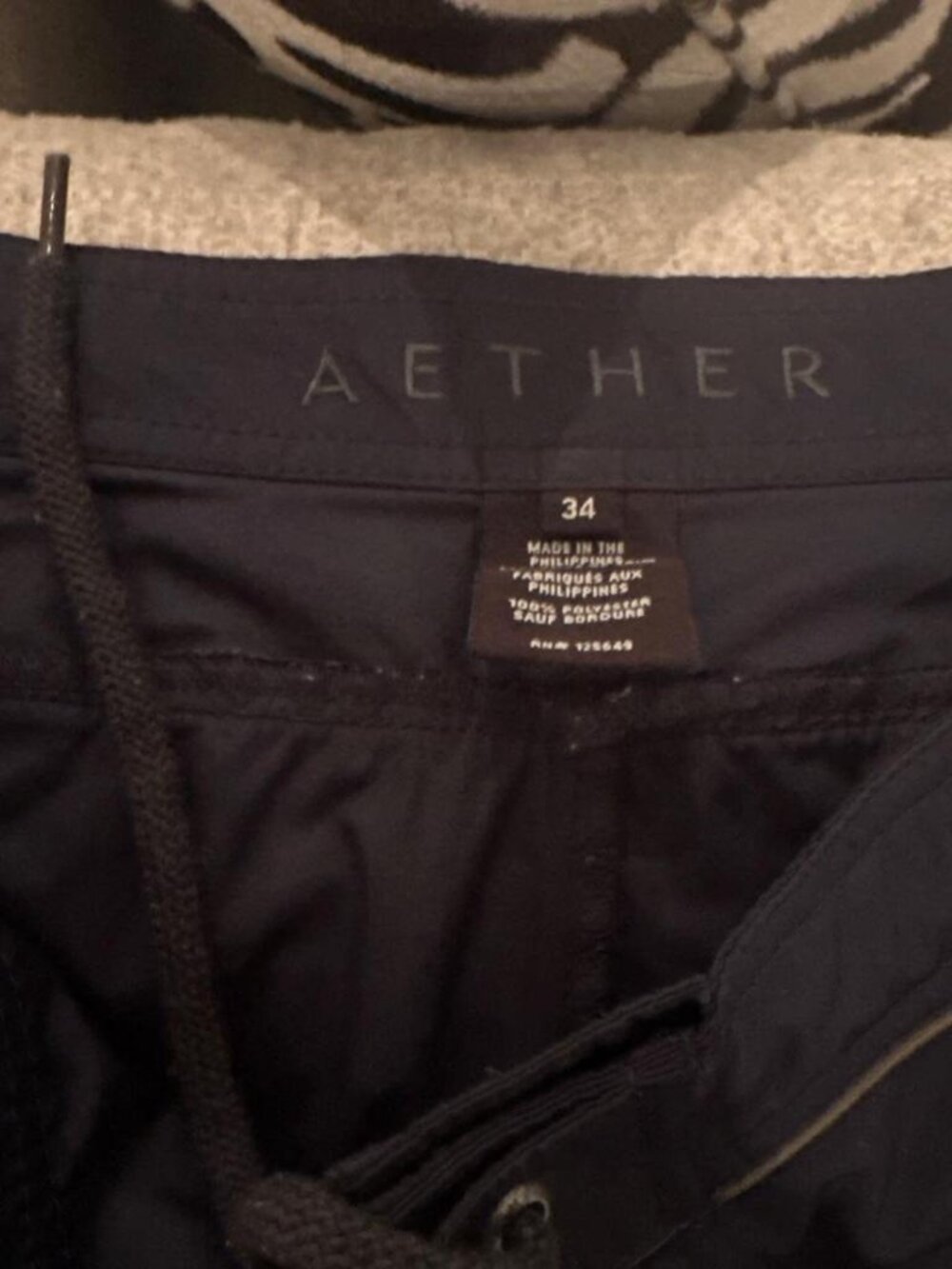 AETHER Navy Drawstring Swim Shorts Size 34